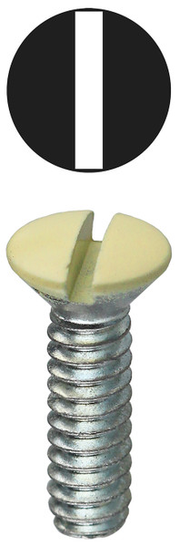 L.H. Dottie 413ALD #6-32 x 5/16'' Almond Slotted Oval Head Wall Plate Screw