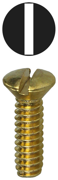 L.H. Dottie 414BRS #6-32 x 1/2'' Brass Slotted Oval Head Wall Plate Screw