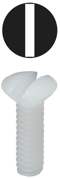 L.H. Dottie 414NY #6-32 x 1/2'' Nylon Slotted Oval Head Wall Plate Screw