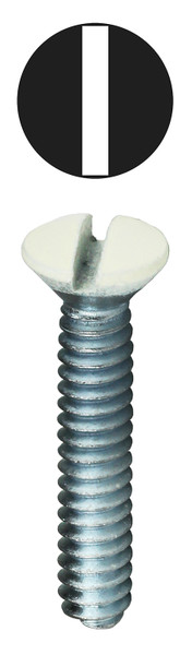 L.H. Dottie 415IV #6-32 x 3/4'' Ivory Slotted Oval Head Wall Plate Screw