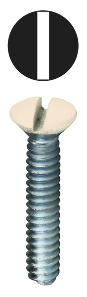 L.H. Dottie 416ALD #6-32 x 1'' Almond Slotted Oval Head Wall Plate Screw