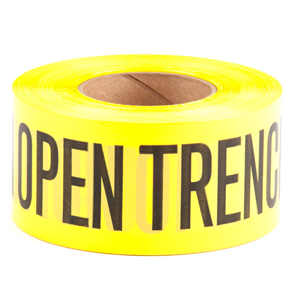 L.H. Dottie BT19 3'' x 1000' Yellow Barricade Tape (Caution Open Trench)