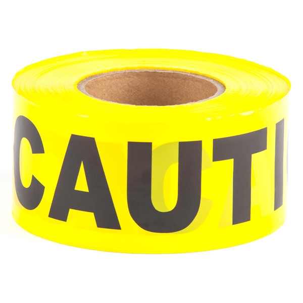 L.H. Dottie BT5 3'' x 1000' Yellow Barricade Tape (Caution Caution Caution)