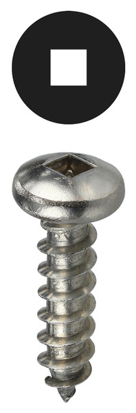 L.H. Dottie DDSMSS10112 #10 x 1-1/2'' Stainless Steel Square Drive Pan Head Sheet Metal Screw