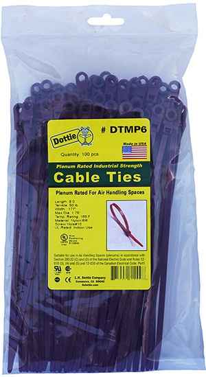 L.H. Dottie DTMP6 8'' Air Handling Cable Tie w/ Mounting Hole