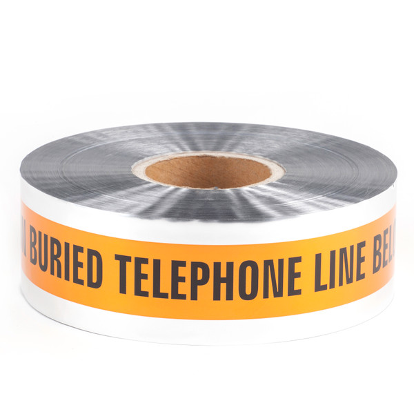 L.H. Dottie DU05 3'' x 1000' Orange Detectable Tape (Caution Buried Telephone Line Below)