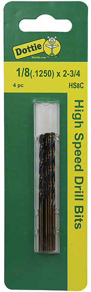 L.H. Dottie HS8C 1/8'' High Speed Steel Drill (Carded)