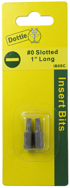 L.H. Dottie IB0SC #0 x 1'' Slotted Insert Bit (Carded)