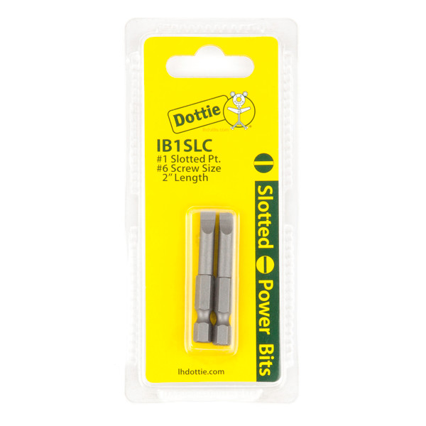 L.H. Dottie IB1SLC #1 x 2'' Slotted Power Bit (Carded)