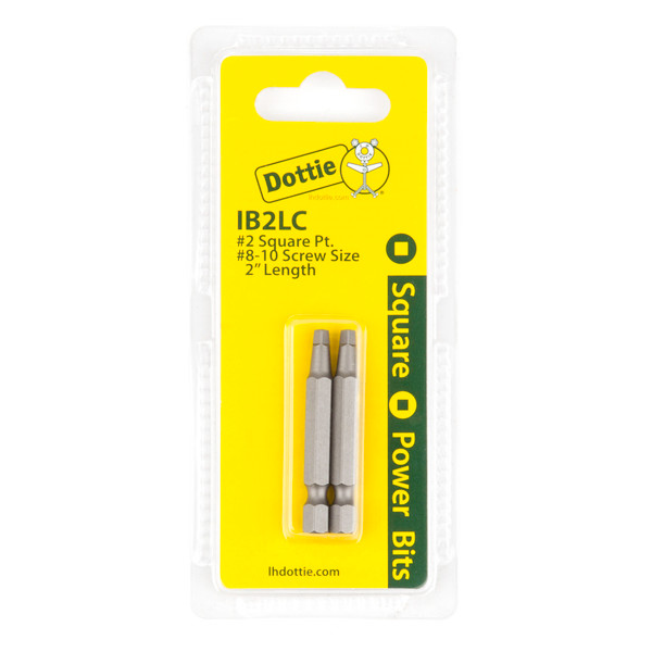 L.H. Dottie IB2LC #2 x 2'' Square Drive Power Bit (Carded)