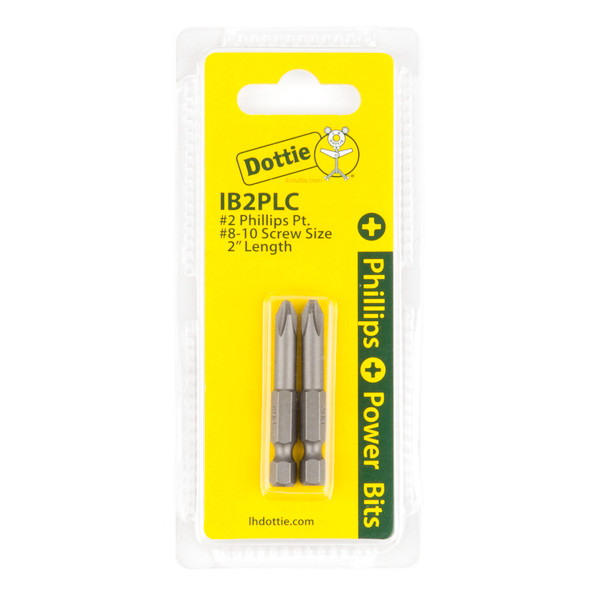 L.H. Dottie IB2PLC #2 x 2'' Phillips Power Bit (Carded)