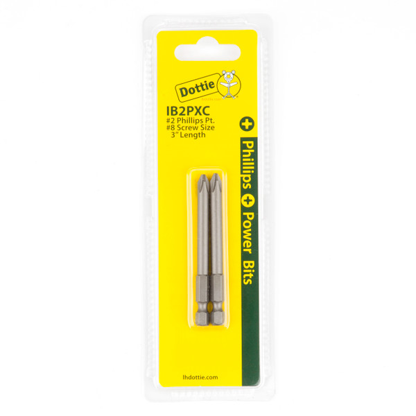 L.H. Dottie IB2PXC #2 x 3'' Phillips Power Bit (Carded)
