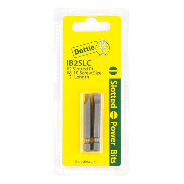 L.H. Dottie IB2SLC #2 x 2'' Slotted Power Bit (Carded)