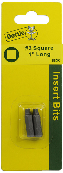 L.H. Dottie IB3C #3 x 1'' Square Drive Insert Bit (Carded)