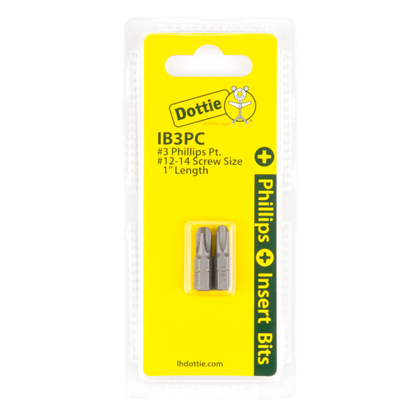 L.H. Dottie IB3PC #3 x 1'' Phillips Insert Bit (Carded)