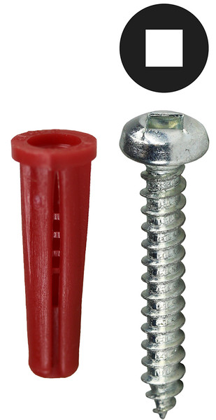 L.H. Dottie K7DCTP #10 Red Conical Anchor Kit w/ Pan Head Square Drive Screws (Tuff Pack)