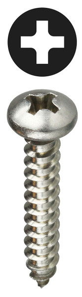 L.H. Dottie PHSMSS81 #8 x 1'' Stainless Steel Phillips Pan Head Sheet Metal Screw