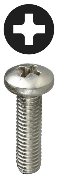 L.H. Dottie PMS6322 #6-32 x 2'' Stainless Steel Phillips Pan Head Machine Screw