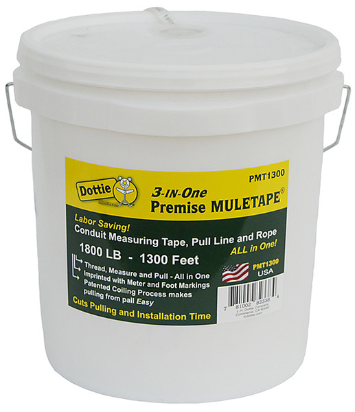 L.H. Dottie PMT1300 5/8'' x 1300' 3-in-1 Pull Line Measuring Tape