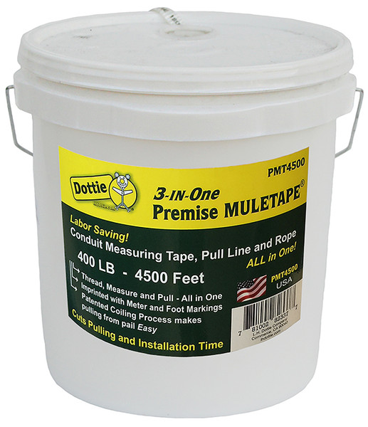 L.H. Dottie PMT4500 1/4'' x 4500' 3-in-1 Pull Line Measuring Tape