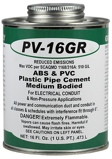 L.H. Dottie PV16GR Gray ABS & PVC Cement (Pint)