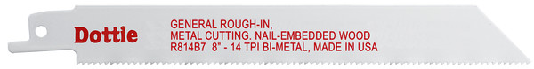 L.H. Dottie R814B7 3/4'' x 8'' Bi-Metal Reciproblade