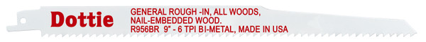 L.H. Dottie R956BR 3/4'' x 9'' Bi-Metal Reciproblade