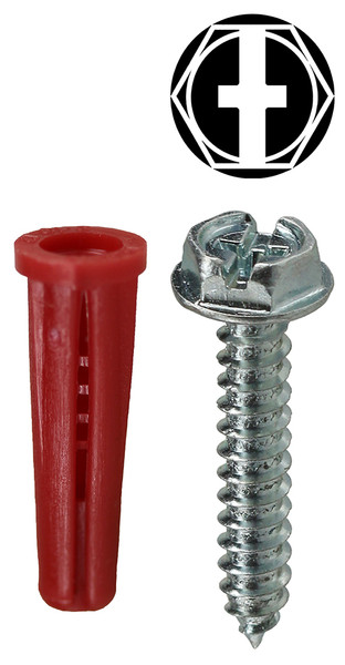 L.H. Dottie RD2HXTP #6 Red Conical Anchor Kit w/ Hex Head Combo Drive Screws (Tuff Pack)