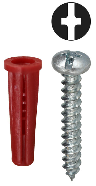 L.H. Dottie RD3 #8 Red Conical Anchor Kit w/ Pan Head Combo Drive Screws