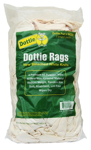 L.H. Dottie RGZ2 2 lb Bag New White Knit Rags