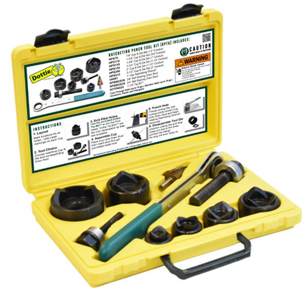 L.H. Dottie RPTK 1/2''-2'' Ratcheting Punch Tool Kit