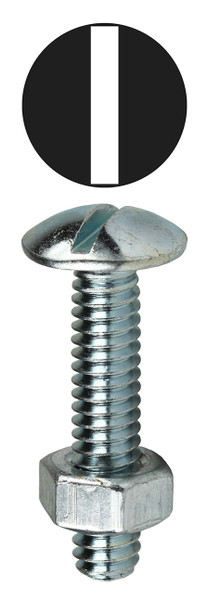L.H. Dottie SB1412 1/4''-20 x 1/2'' Truss Head Stove Bolt w/ Hex Nut