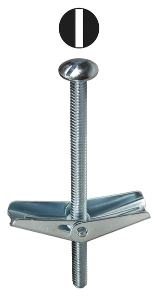 L.H. Dottie TB386 CLOSE OUT (SUB TBC386) 3/8'' x 6'' Slotted Mushroom Head Toggle Bolt