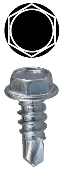 L.H. Dottie TEKHW834 #8 x 3/4'' Hex Washer Head Self Drilling Screw