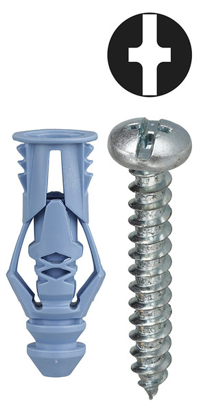 L.H. Dottie TG10KTP #10 Blue Triple-Grip Anchor Kit w/ Pan Head Combo Drive Screws (Tuff Pack)