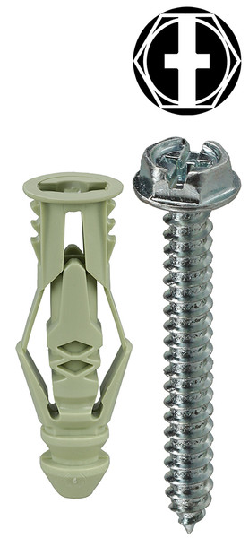 L.H. Dottie TG12KHX #12 Green Triple-Grip Anchor Kit w/ Hex Head Combo Drive Screws