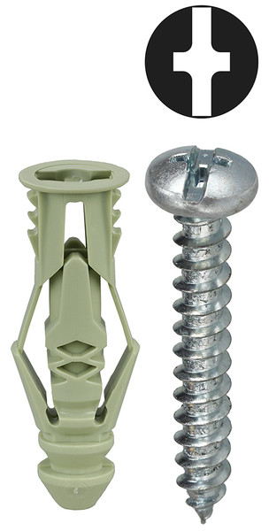 L.H. Dottie TG12KTP #12 Green Triple-Grip Anchor Kit w/ Pan Head Combo Drive Screws (Tuff Pack)