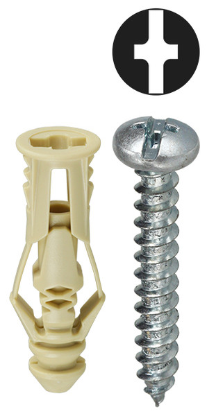 L.H. Dottie TG6KTP #6 Beige Triple-Grip Anchor Kit w/ Pan Head Combo Drive Screws (Tuff Pack)