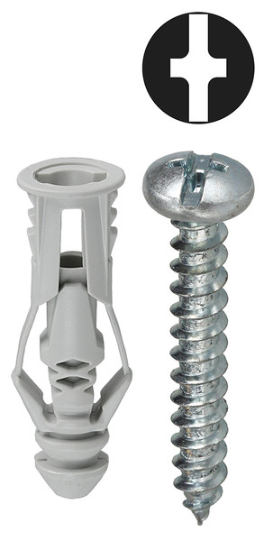 L.H. Dottie TG8K #8 Grey Triple-Grip Anchor Kit w/ Pan Head Combo Drive Screws