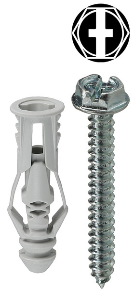 L.H. Dottie TG8KHXTP #8 Grey Triple-Grip Anchor Kit w/ Hex Head Combo Drive Screws (Tuff Pack)