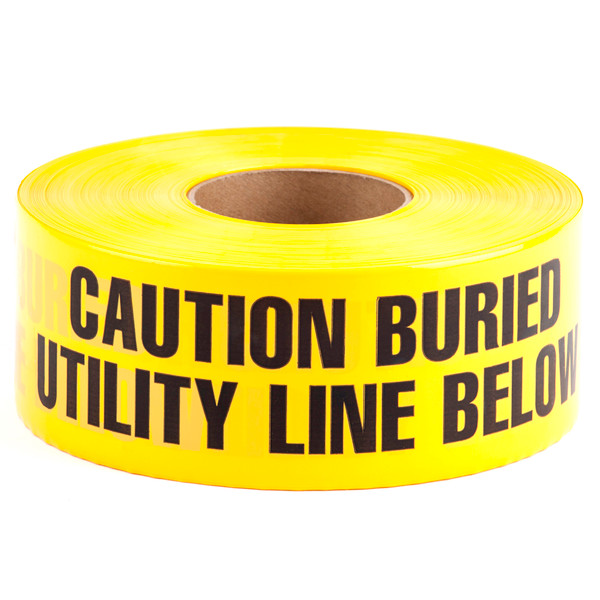 L.H. Dottie UT20D 3'' x 1000' Yellow Underground Tape (Caution Buried Utility Line Below)