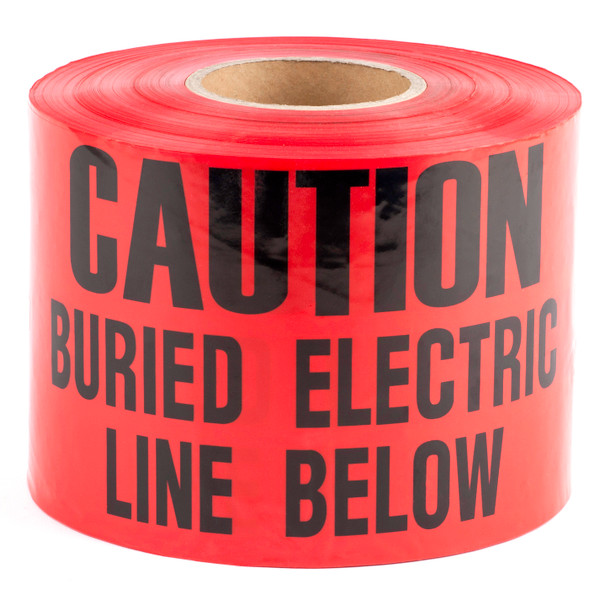 L.H. Dottie UT29D 6'' X 1000' Red Underground Tape (Caution Buried Electric Line Below)