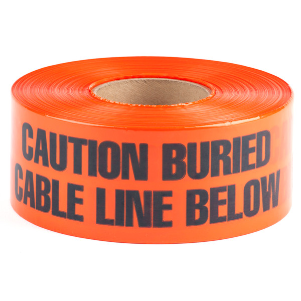 L.H. Dottie UT43D 3'' x 1000' Orange Underground Tape (Caution Buried Cable Line Below)
