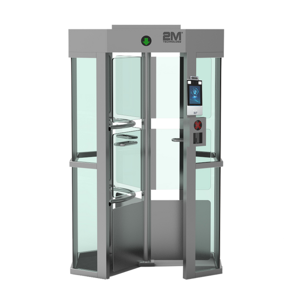 2M Technology 2MFHT-7 Full Height Turnstile Gate with Face Recognition & Temperature Measurement Module