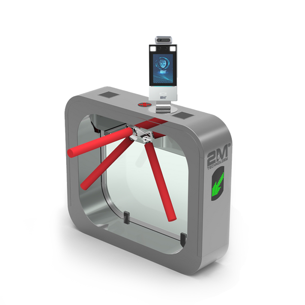 2M Technology 2MTT-8 Face Recognition & Thermal Detection Access Control Vertical Tripod Turnstile Gates
