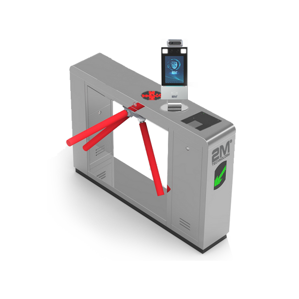2M Technology 2MTT-9 Face Recognition & Thermal Detection Access Control Vertical Tripod Turnstile Gates