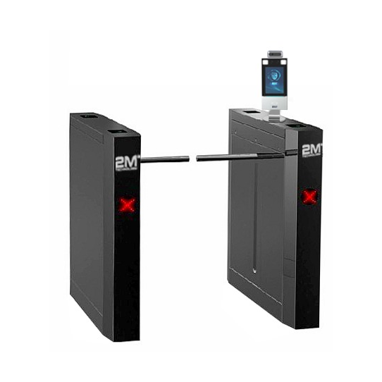 2M Technology 2MLDA-3 Face Recognition & Thermal Detection Access Control Drop Arm Turnstile Gates