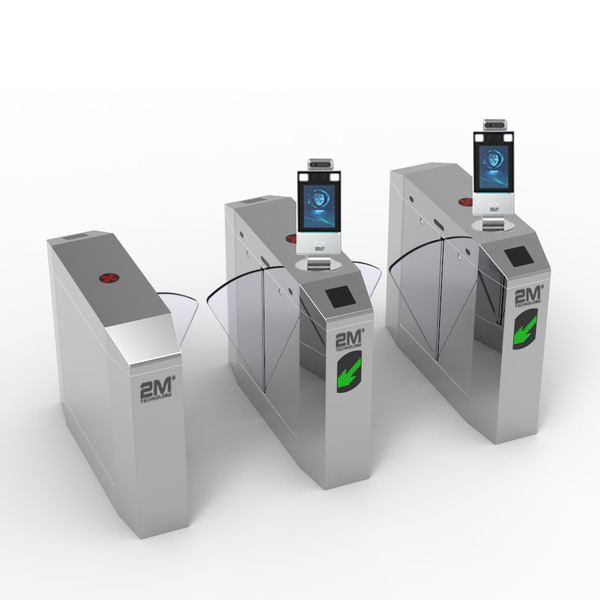 2M Technology 2MWT-5 Face Recognition & Thermal Detection Access Control Wing Turnstile