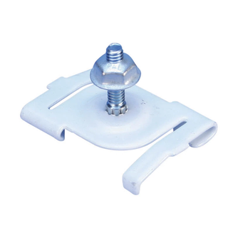 Caddy 4G8S7WH 4G8 Twist Clip for Track Lighting, Painted, White, 15/16" (24 mm) T-Grid, #8 Screw, 7/16" (11 mm) Screw, Pal Nut