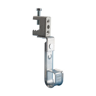 Caddy CAT12BCB Cablecat J-Hook with BC Beam Clamp, Swivel, 3/4" (19.1 mm) dia, 1/8"-1/2" (3.2-12.7 mm) Flange